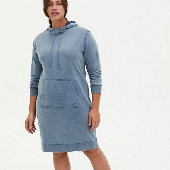 torrid Dresses & Skirts - TORRID Blue Trench Terry Sweatshirt Dress sz 1 EUC!